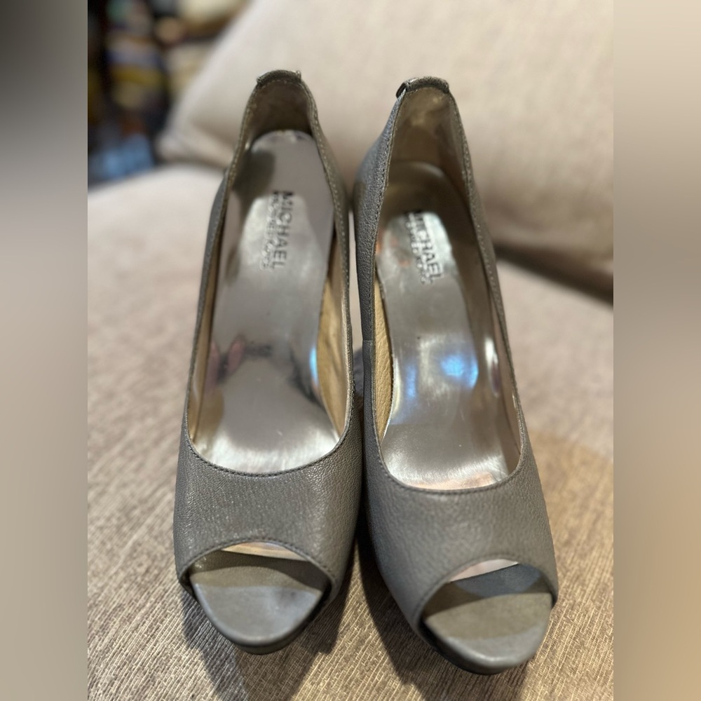 Michael Kors Charcoal Peep Toe Heels